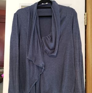 Blue Zip Front Cardigan